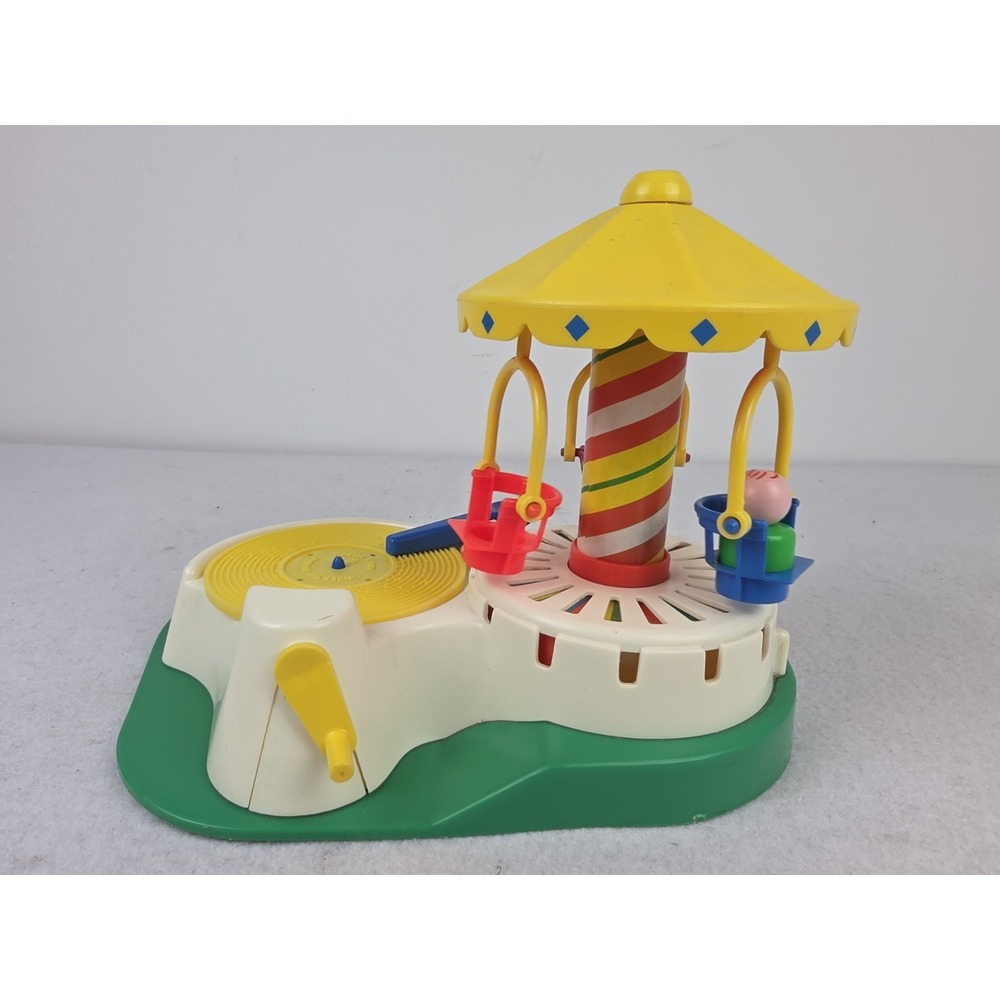 Vintage Fisher Price Little People Change A Tune Carousel 1980s With Discs - Picture 9 of 15